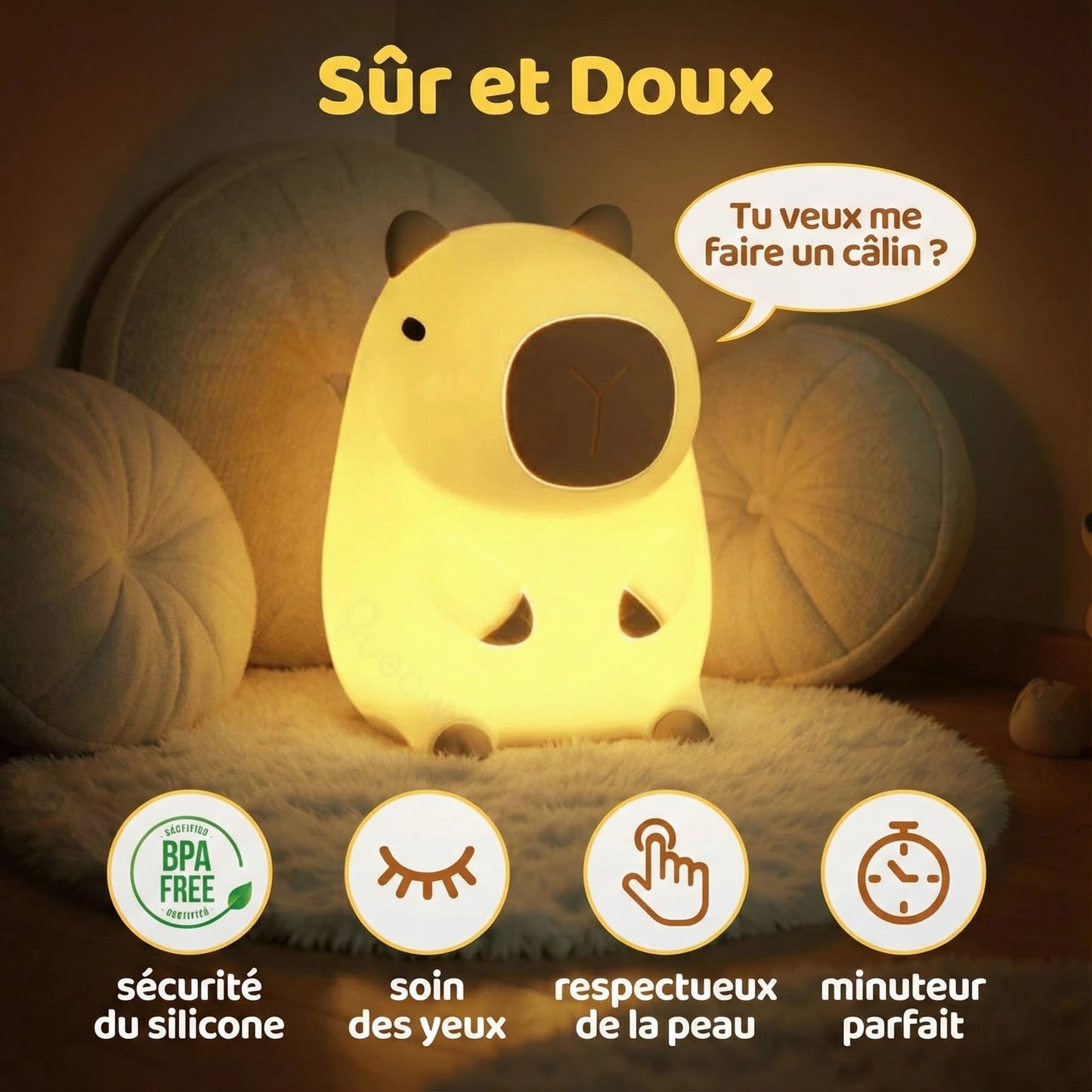 Veilleuse Spongieuse Cilora® - Cadeau Parfait 🎁